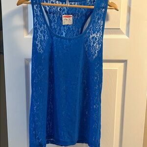 Splash Royal Blue Lace Tank Top